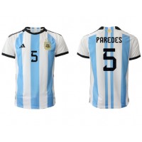 Koszulka piłkarska Argentyna Leandro Paredes #5 Strój Domowy MŚ 2022 tanio Krótki Rękaw